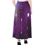 Galaxy Moon Phase Print Chiffon Maxi Skirt