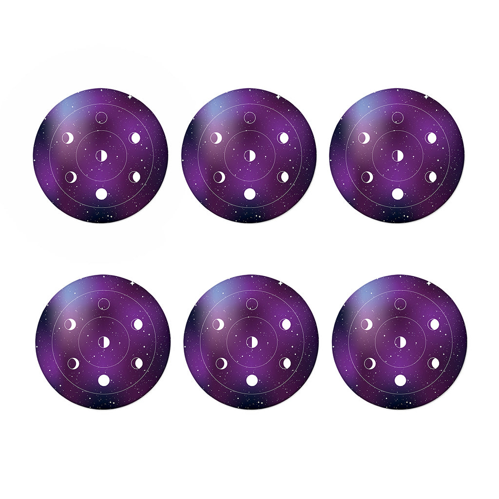 Galaxy Moon Phase Print Coaster Set