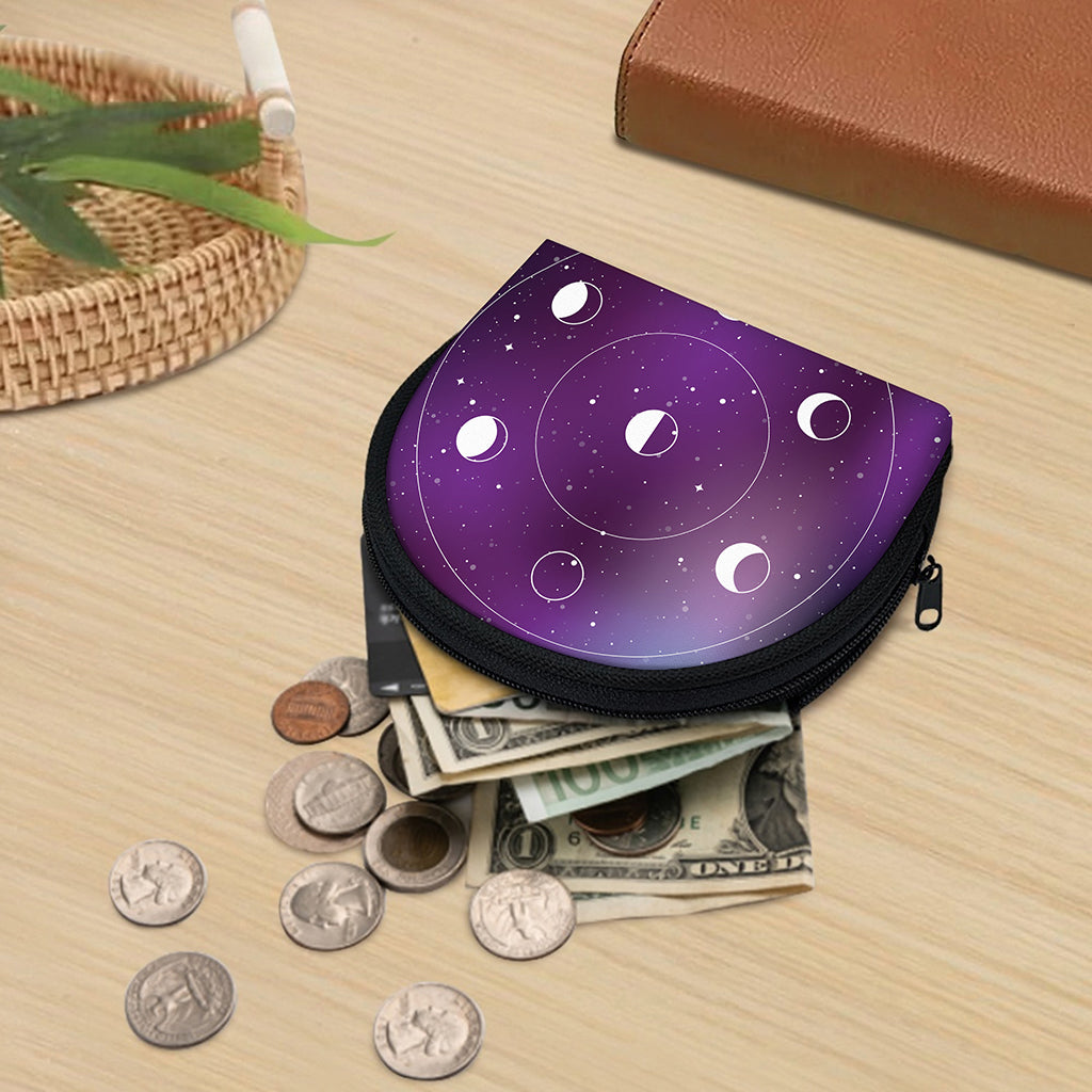 Galaxy Moon Phase Print Coin Purse