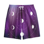 Galaxy Moon Phase Print Cotton Shorts