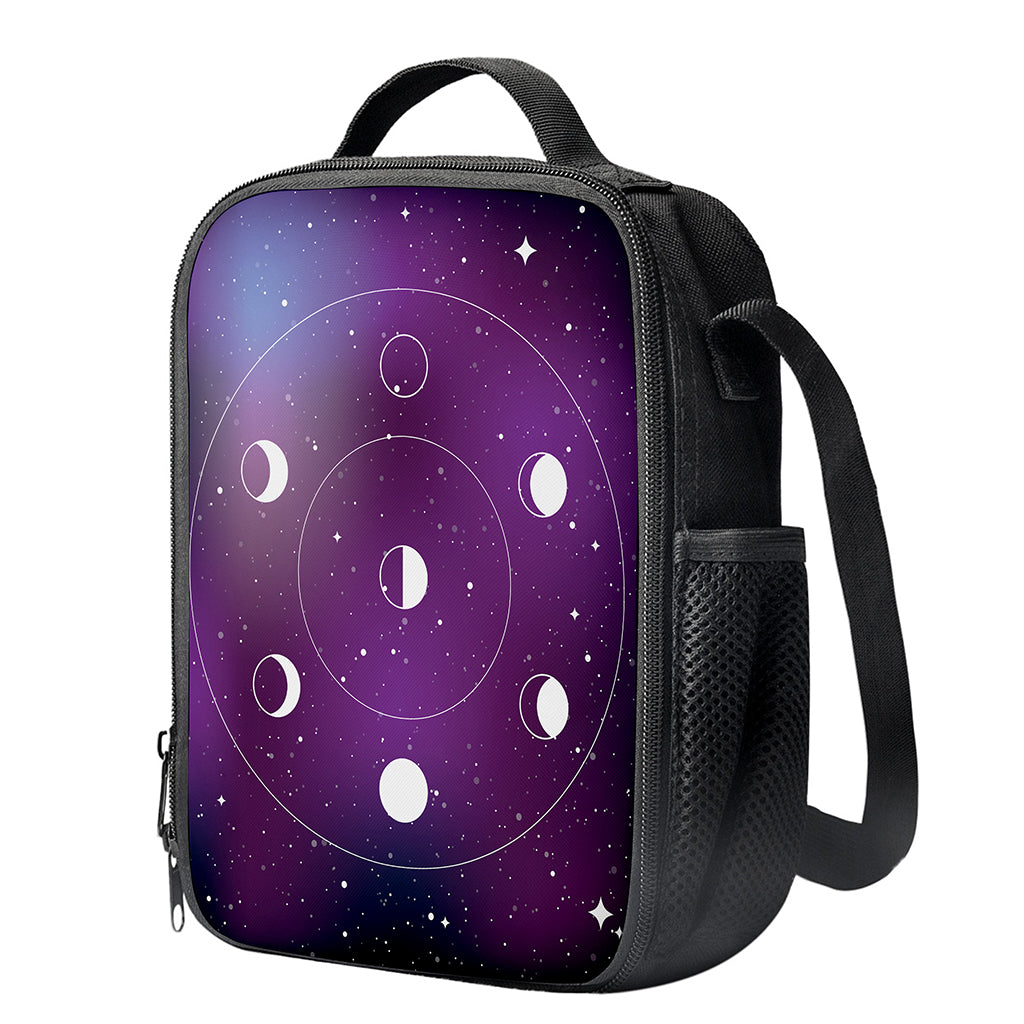 Galaxy Moon Phase Print Crossbody Lunch Bag