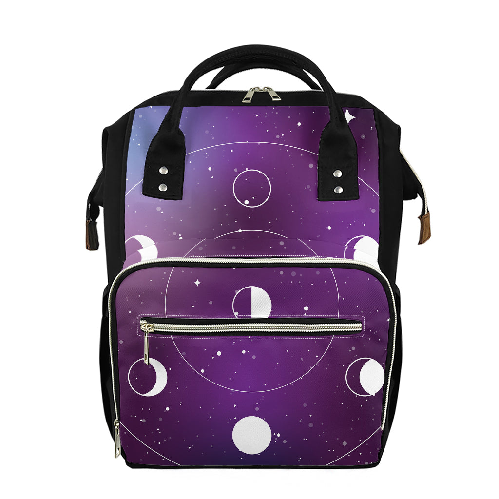 Galaxy Moon Phase Print Diaper Bag