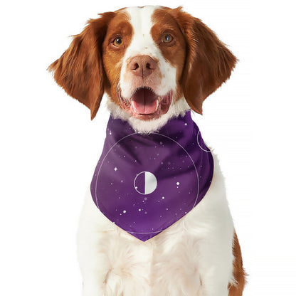 Galaxy Moon Phase Print Dog Bandana