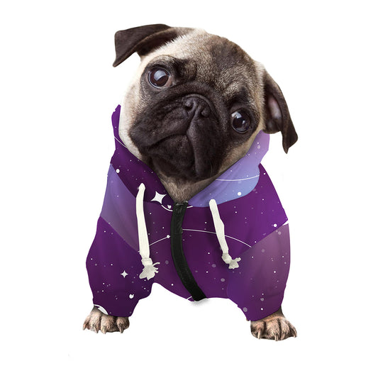 Galaxy Moon Phase Print Dog Zip Up Hoodie