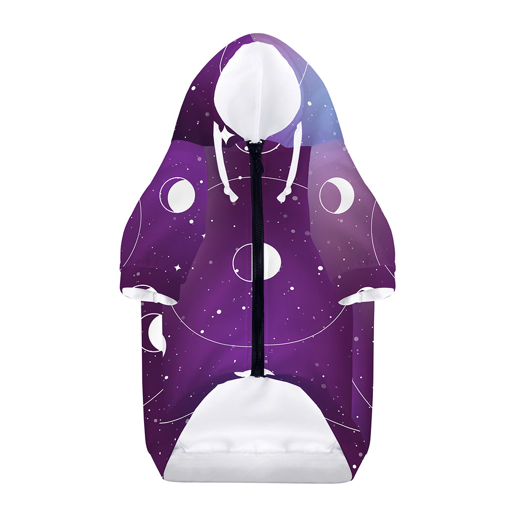 Galaxy Moon Phase Print Dog Zip Up Hoodie