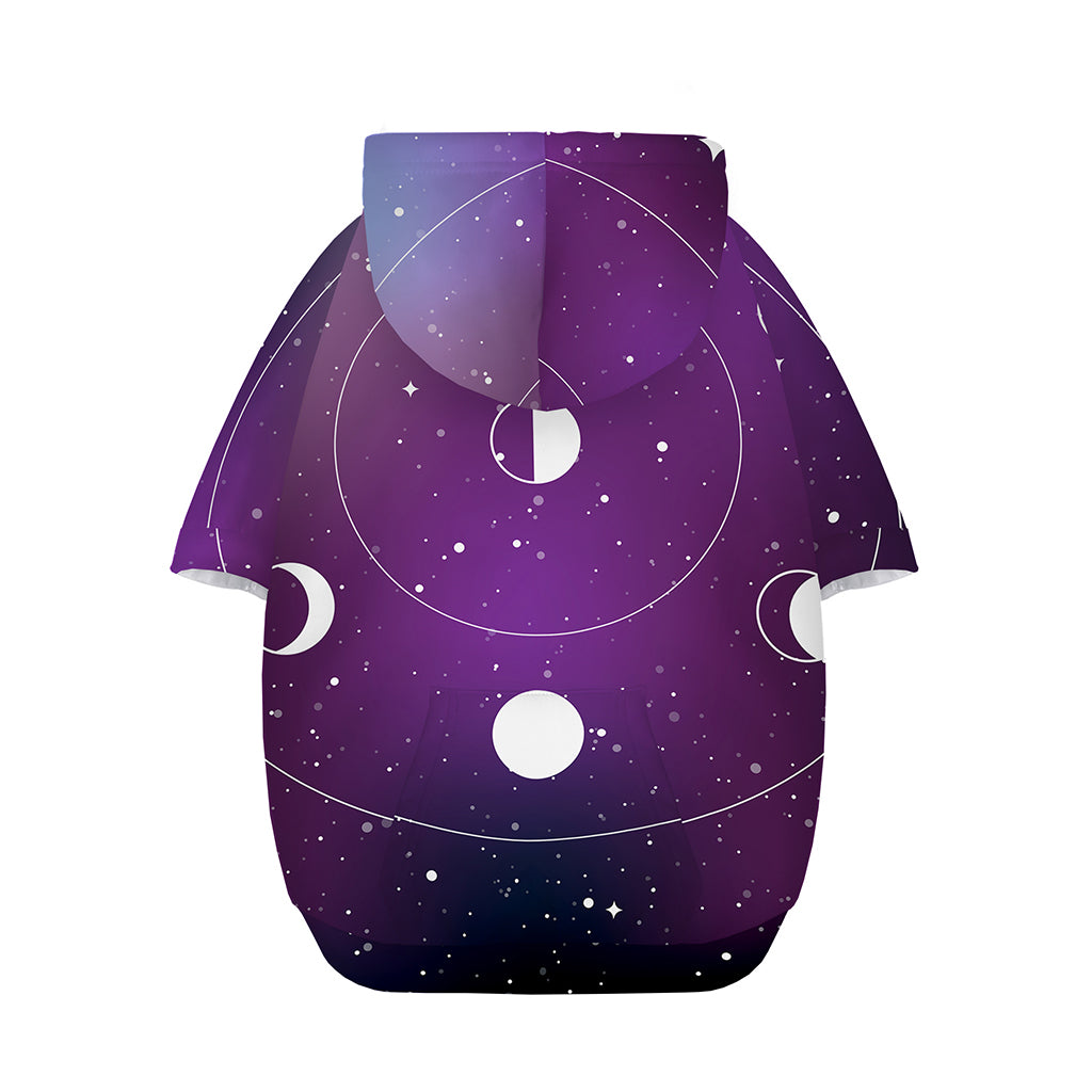 Galaxy Moon Phase Print Dog Zip Up Hoodie