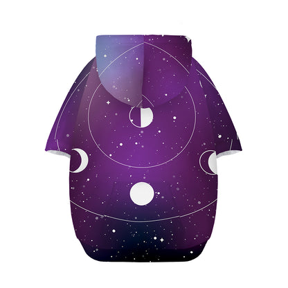 Galaxy Moon Phase Print Dog Zip Up Hoodie