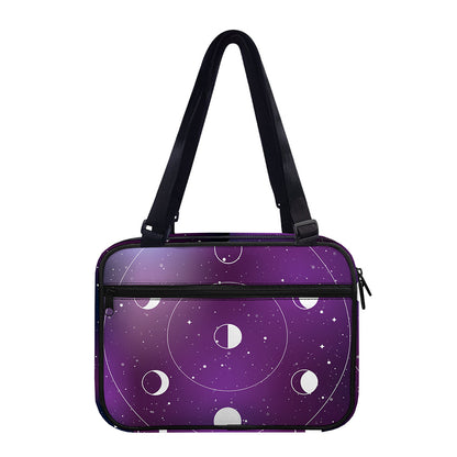 Galaxy Moon Phase Print Double Strap Bible Bag