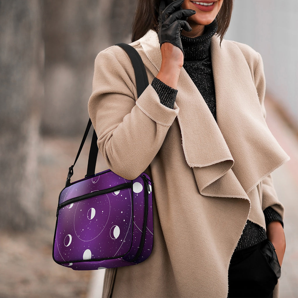 Galaxy Moon Phase Print Double Strap Bible Bag
