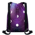 Galaxy Moon Phase Print Drawstring Backpack