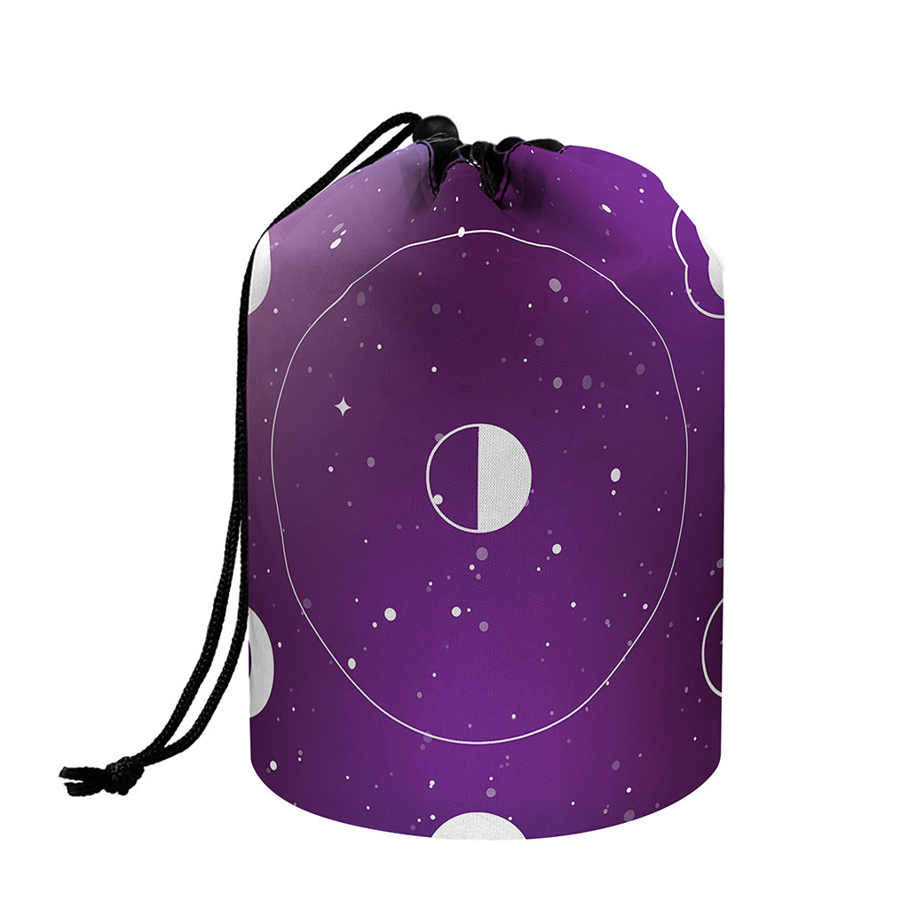 Galaxy Moon Phase Print Drawstring Makeup Bag