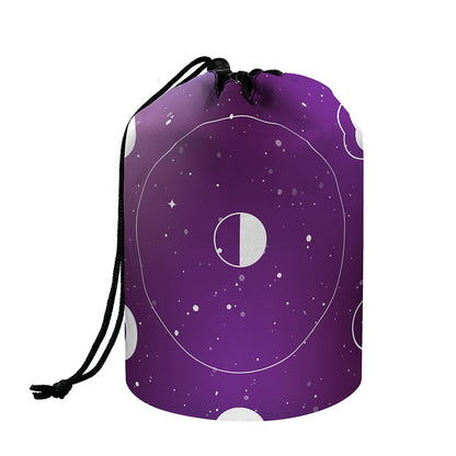 Galaxy Moon Phase Print Drawstring Makeup Bag