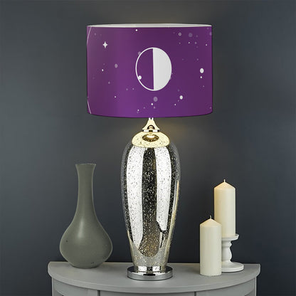 Galaxy Moon Phase Print Drum Lamp Shade