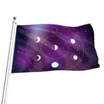 Galaxy Moon Phase Print Flag