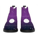 Galaxy Moon Phase Print Flat Ankle Boots