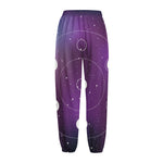 Galaxy Moon Phase Print Fleece Lined Knit Pants