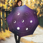 Galaxy Moon Phase Print Foldable Umbrella