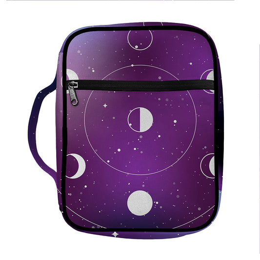 Galaxy Moon Phase Print Front Pocket Bible Bag