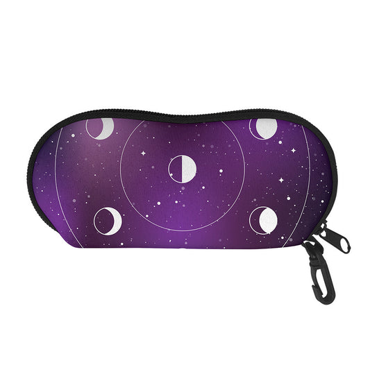 Galaxy Moon Phase Print Glasses Case