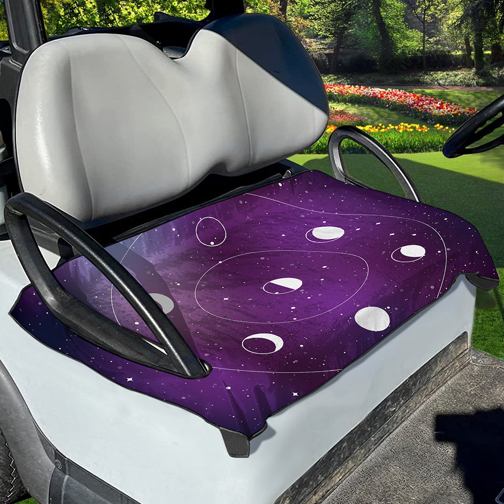 Galaxy Moon Phase Print Golf Cart Seat Cover