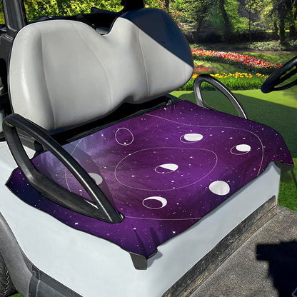 Galaxy Moon Phase Print Golf Cart Seat Cover