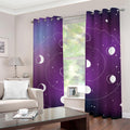 Galaxy Moon Phase Print Grommet Curtains