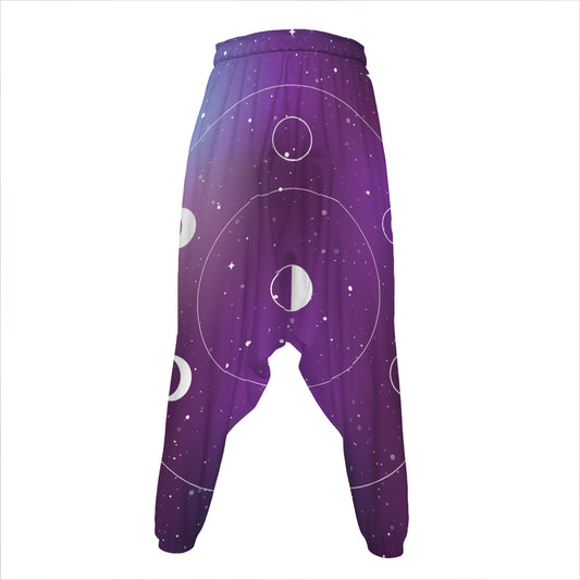 Galaxy Moon Phase Print Hammer Pants