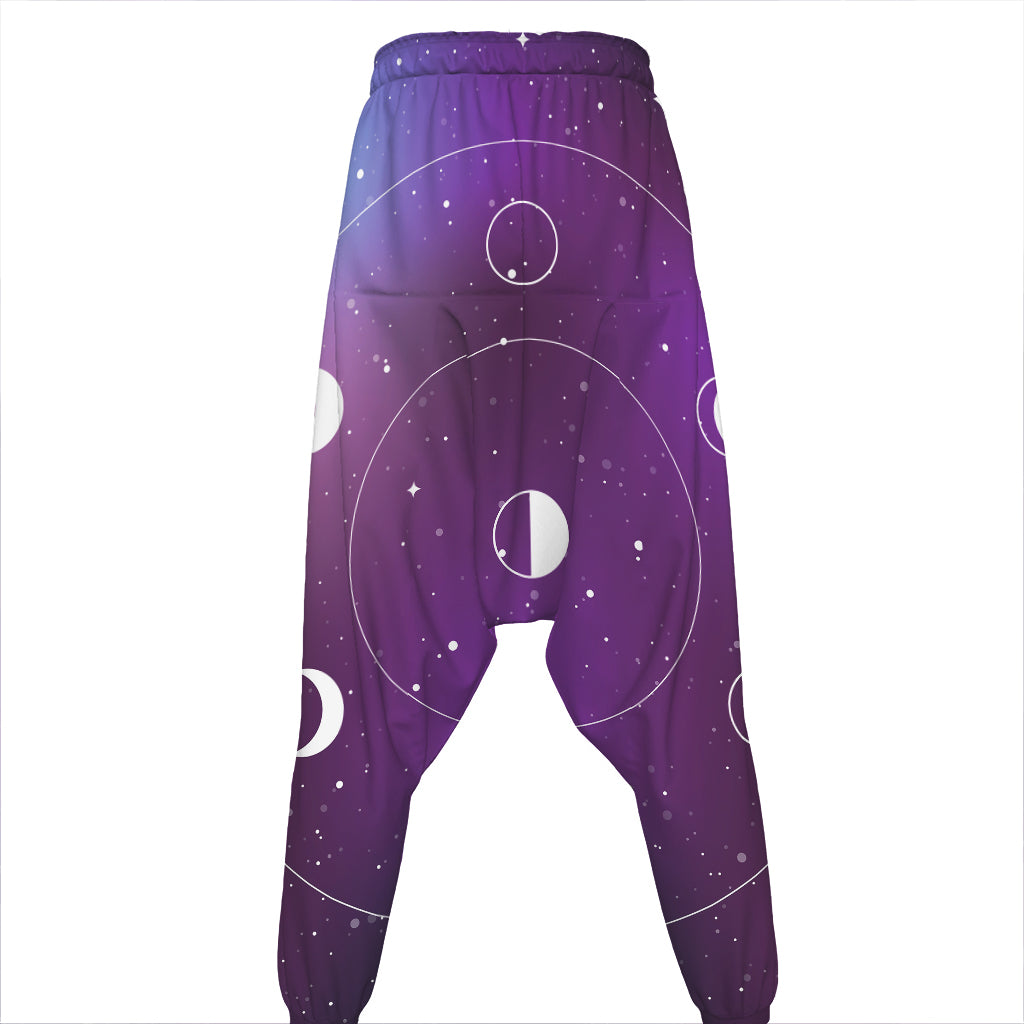 Galaxy Moon Phase Print Hammer Pants
