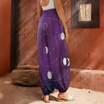 Galaxy Moon Phase Print Harem Pants