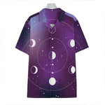 Galaxy Moon Phase Print Hawaiian Shirt