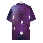 Galaxy Moon Phase Print Hawaiian Shirt