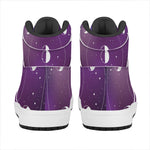 Galaxy Moon Phase Print High Top Leather Sneakers