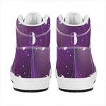 Galaxy Moon Phase Print High Top Leather Sneakers