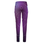 Galaxy Moon Phase Print High-Waisted Pocket Leggings