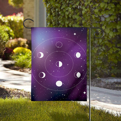 Galaxy Moon Phase Print House Flag