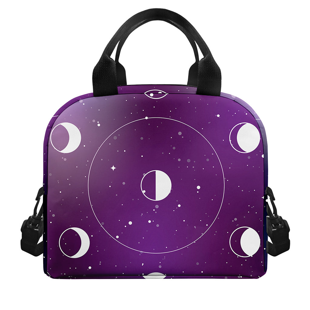 Galaxy Moon Phase Print Insulated Lunch Bag