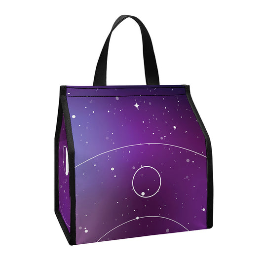 Galaxy Moon Phase Print Insulated Lunch Tote