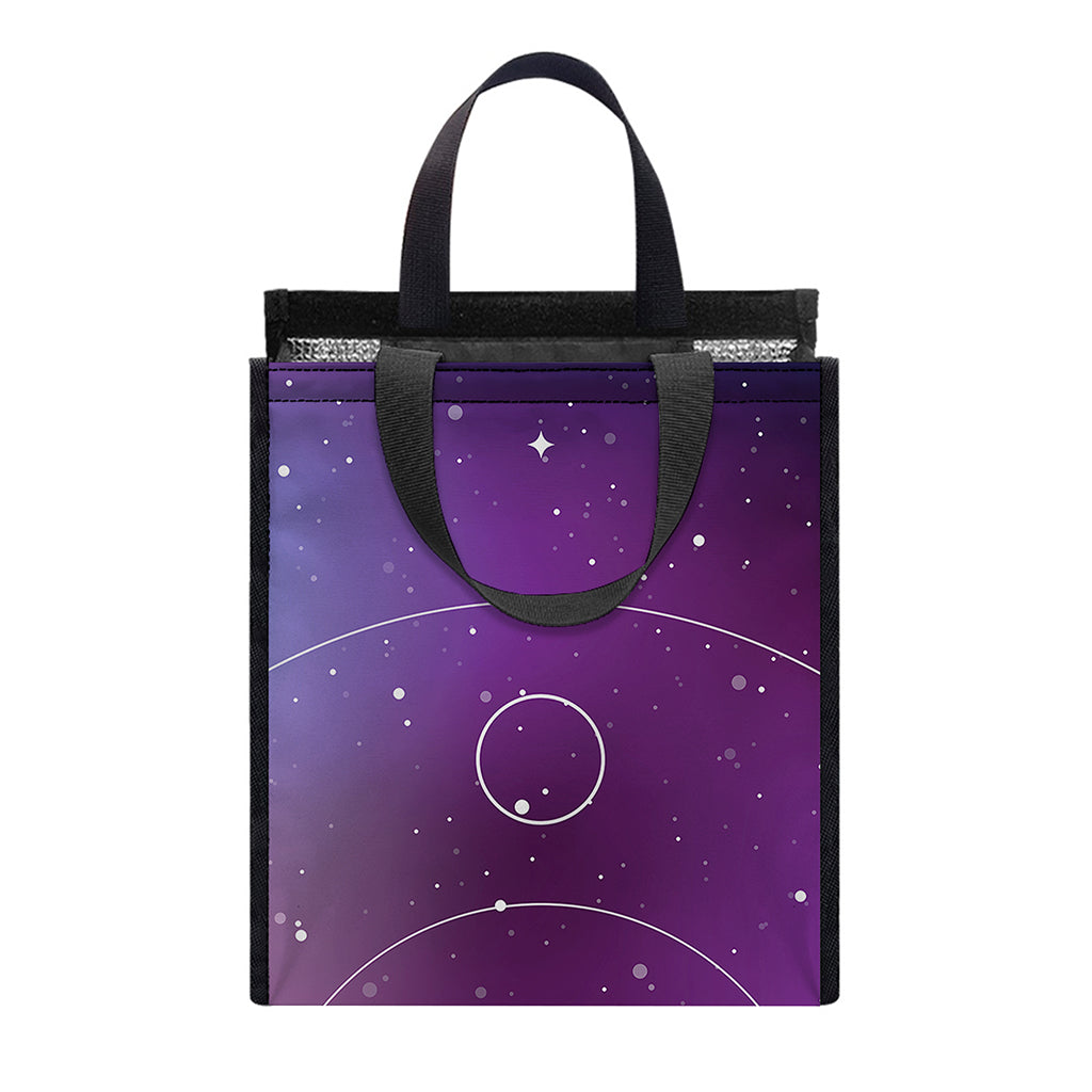 Galaxy Moon Phase Print Insulated Lunch Tote