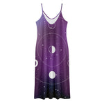 Galaxy Moon Phase Print Jersey Midi Cami Dress
