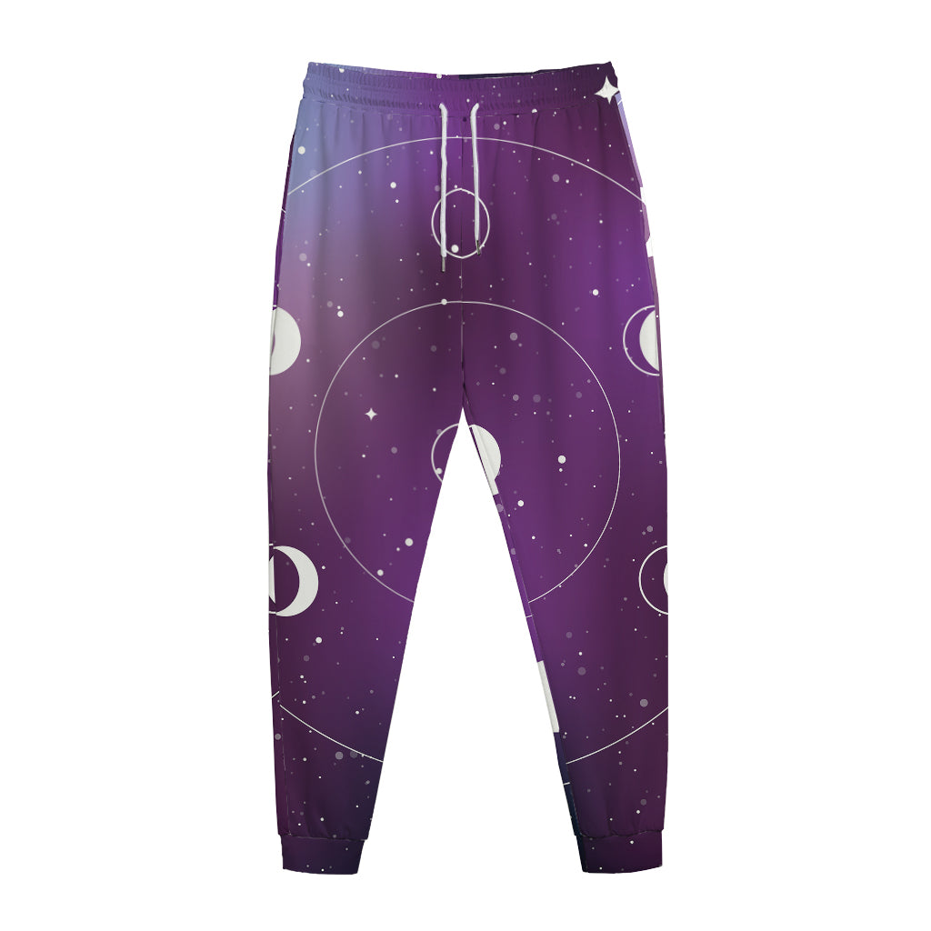 Galaxy Moon Phase Print Jogger Pants
