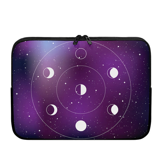 Galaxy Moon Phase Print Laptop Sleeve