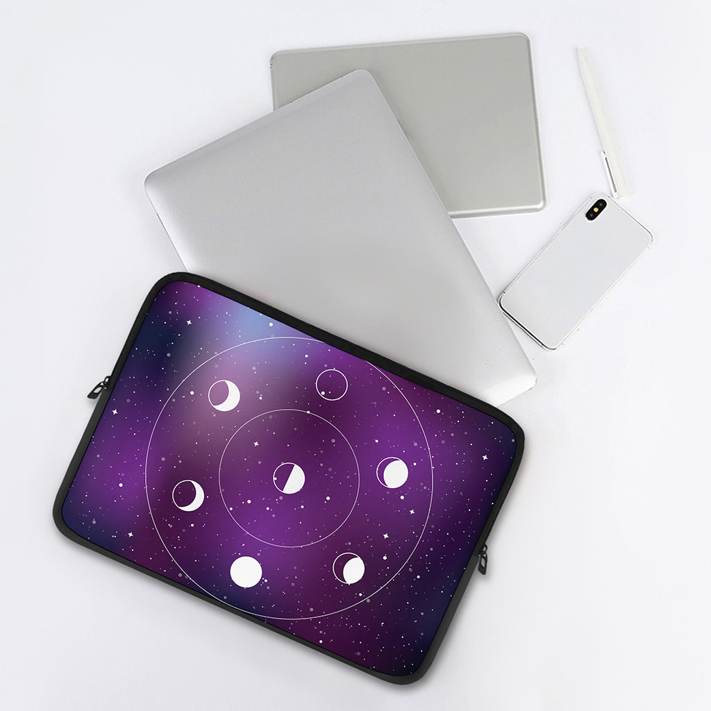 Galaxy Moon Phase Print Laptop Sleeve