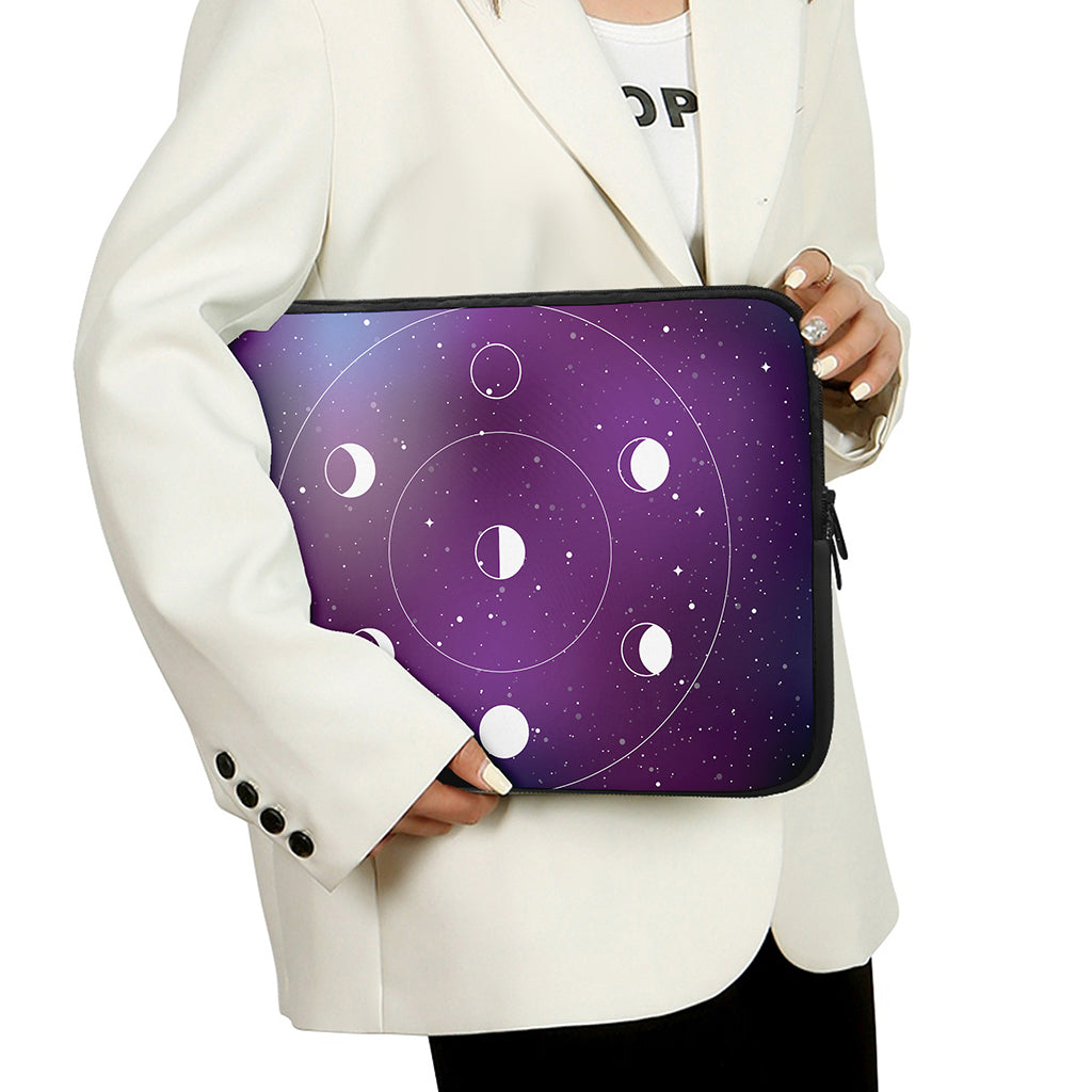 Galaxy Moon Phase Print Laptop Sleeve