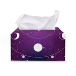 Galaxy Moon Phase Print Leather Tissue Box Cover