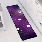 Galaxy Moon Phase Print Long Kitchen Mat