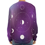 Galaxy Moon Phase Print Long Sleeve Baseball Jersey
