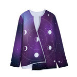 Galaxy Moon Phase Print Long Sleeve Short Coat