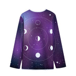 Galaxy Moon Phase Print Long Sleeve Short Coat