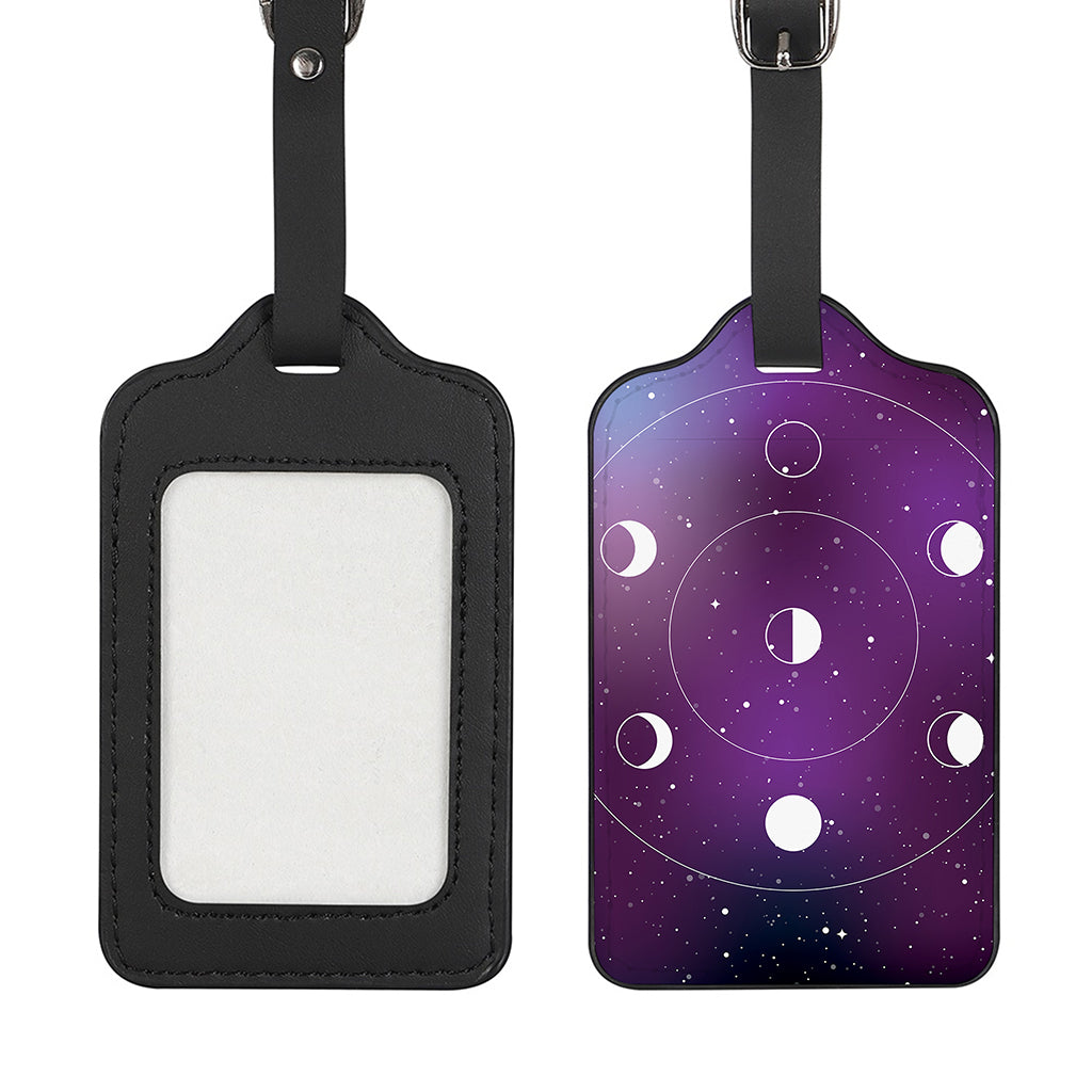 Galaxy Moon Phase Print Luggage Tag