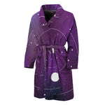 Galaxy Moon Phase Print Men's Bathrobe